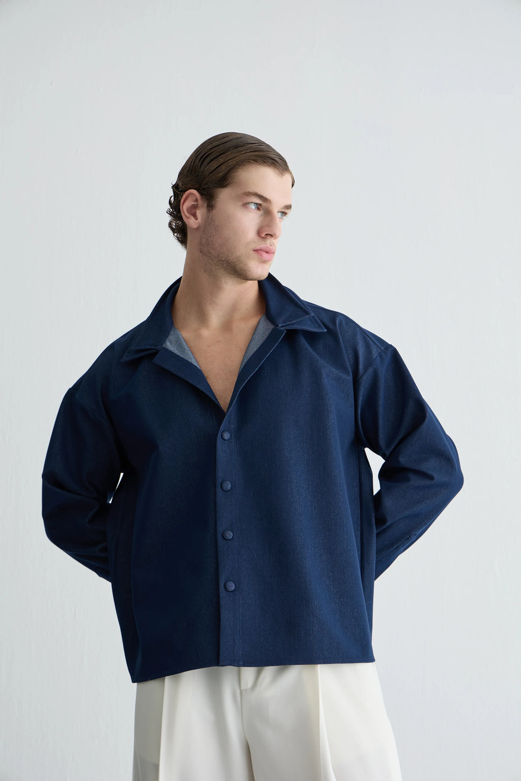 Gaia n Uranos Denim Çift Yaka Gömlek