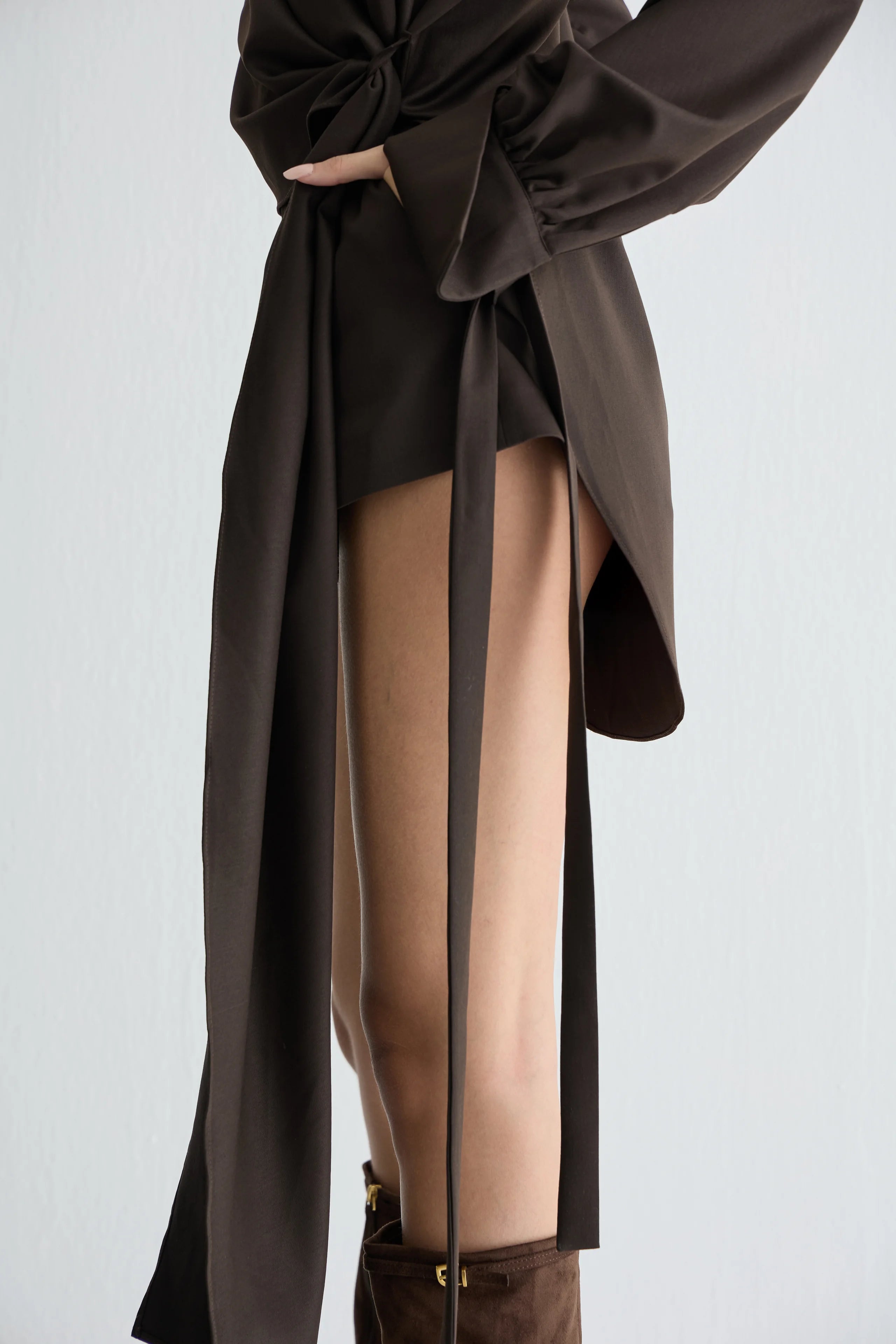 Gaia n Uranos Kruvaze Bağlamalı Uzun Arka Formlu Gömlek