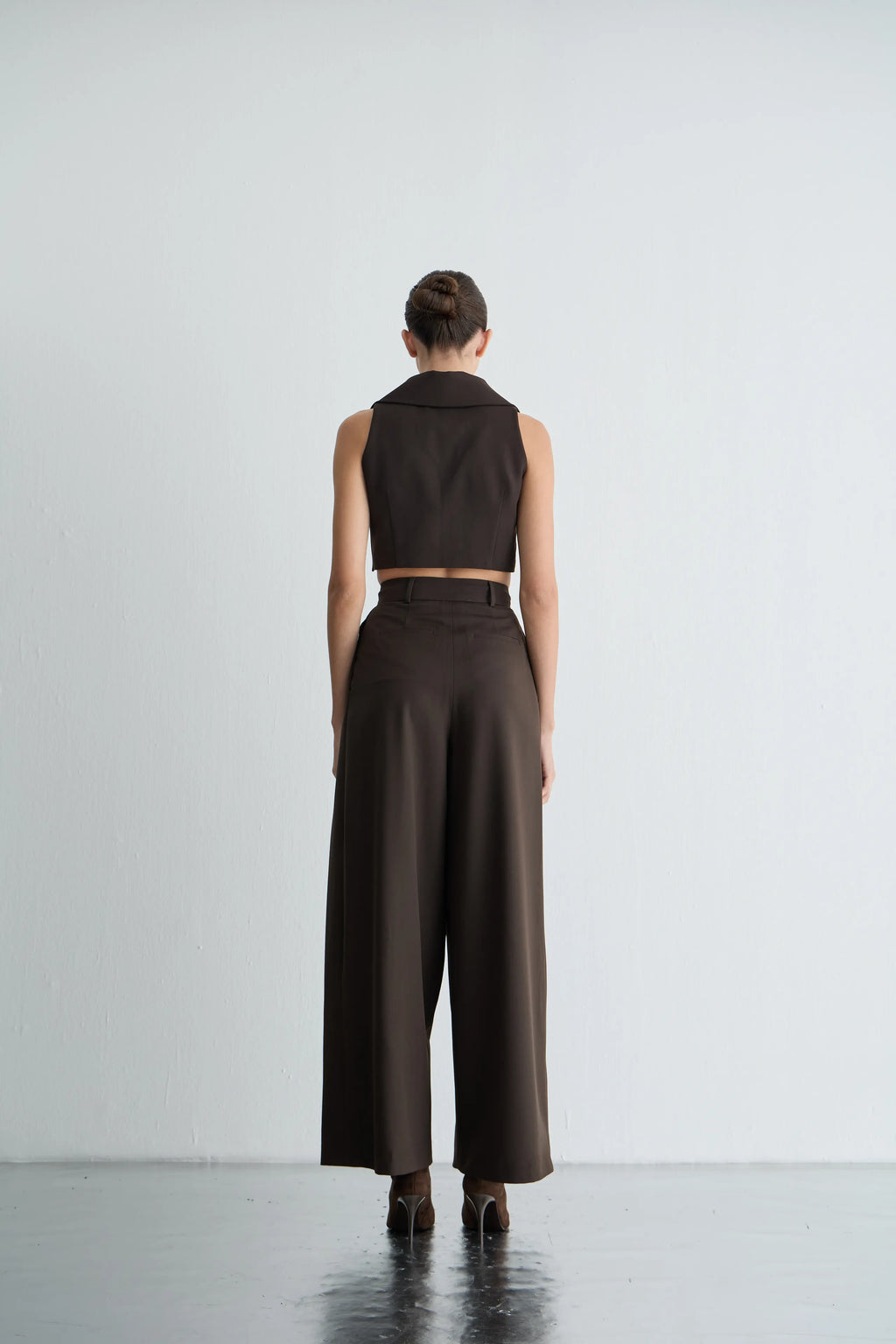 Gaia n Uranos Akışkan Formlu Yüksek Bel Pileli Pantolon