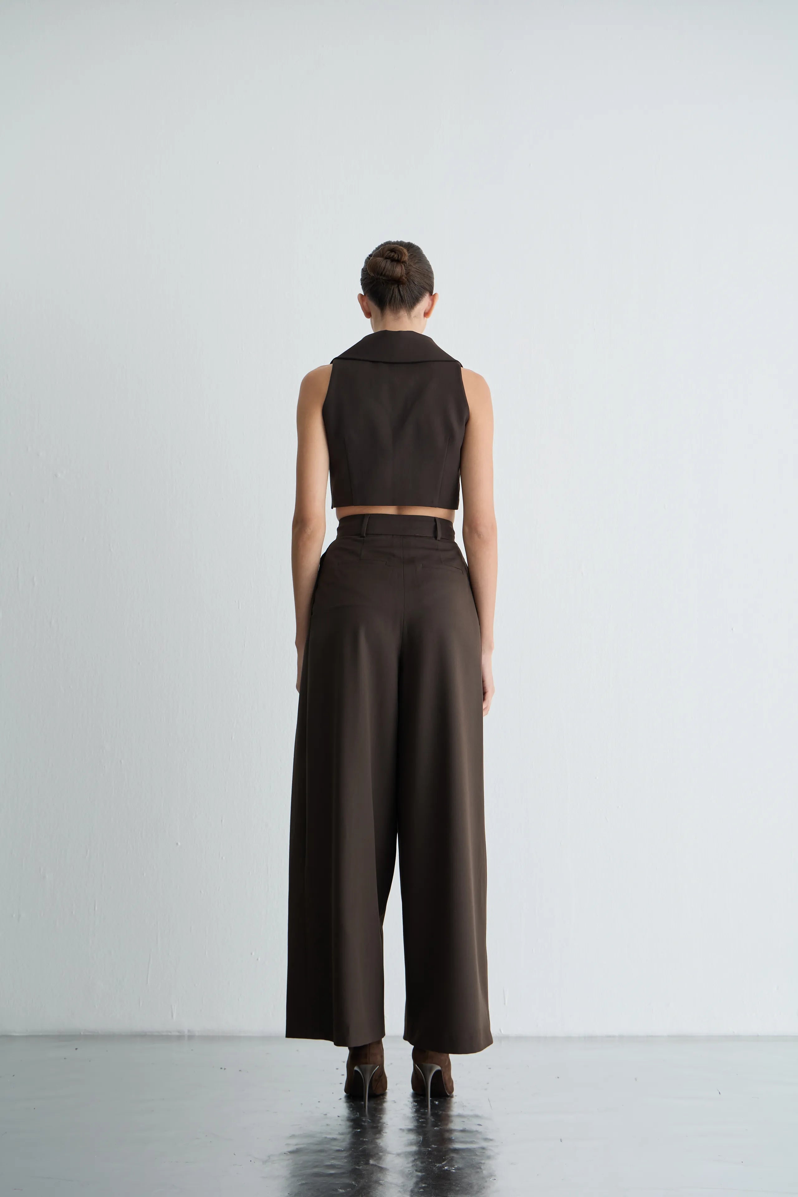 Gaia n Uranos Akışkan Formlu Yüksek Bel Pileli Pantolon