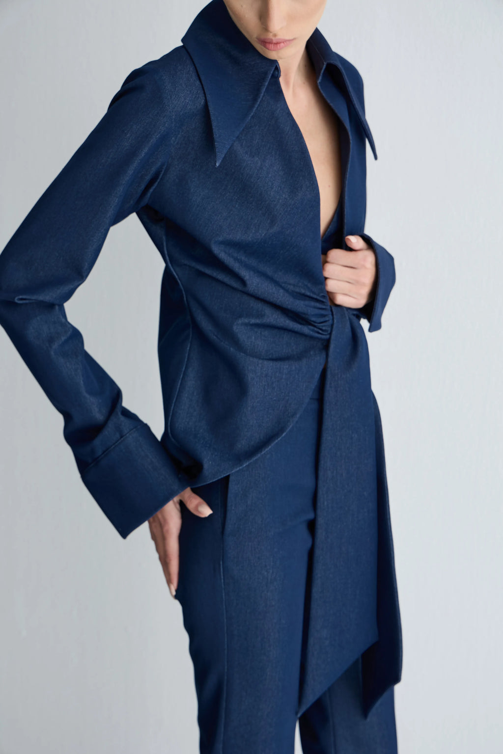 Gaia n Uranos Denim Bağlamalı Gömlek görünüm 4