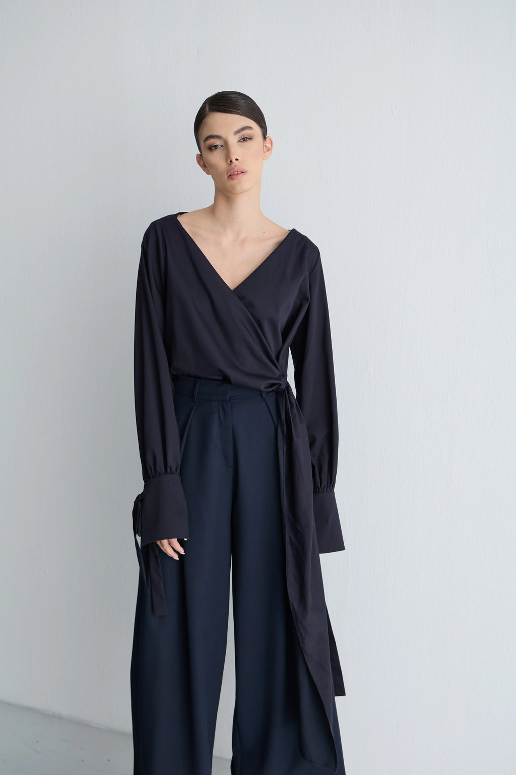 Gaia n Uranos Kruvaze Bağlamalı Uzun Arka Formlu Gömlek