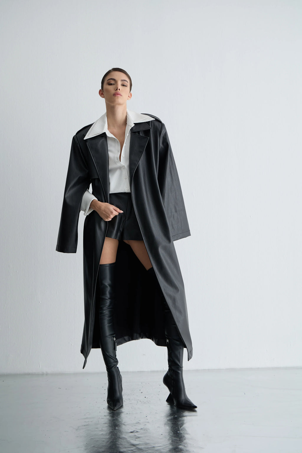 Gaia n Uranos Oversize Deri Trençkot