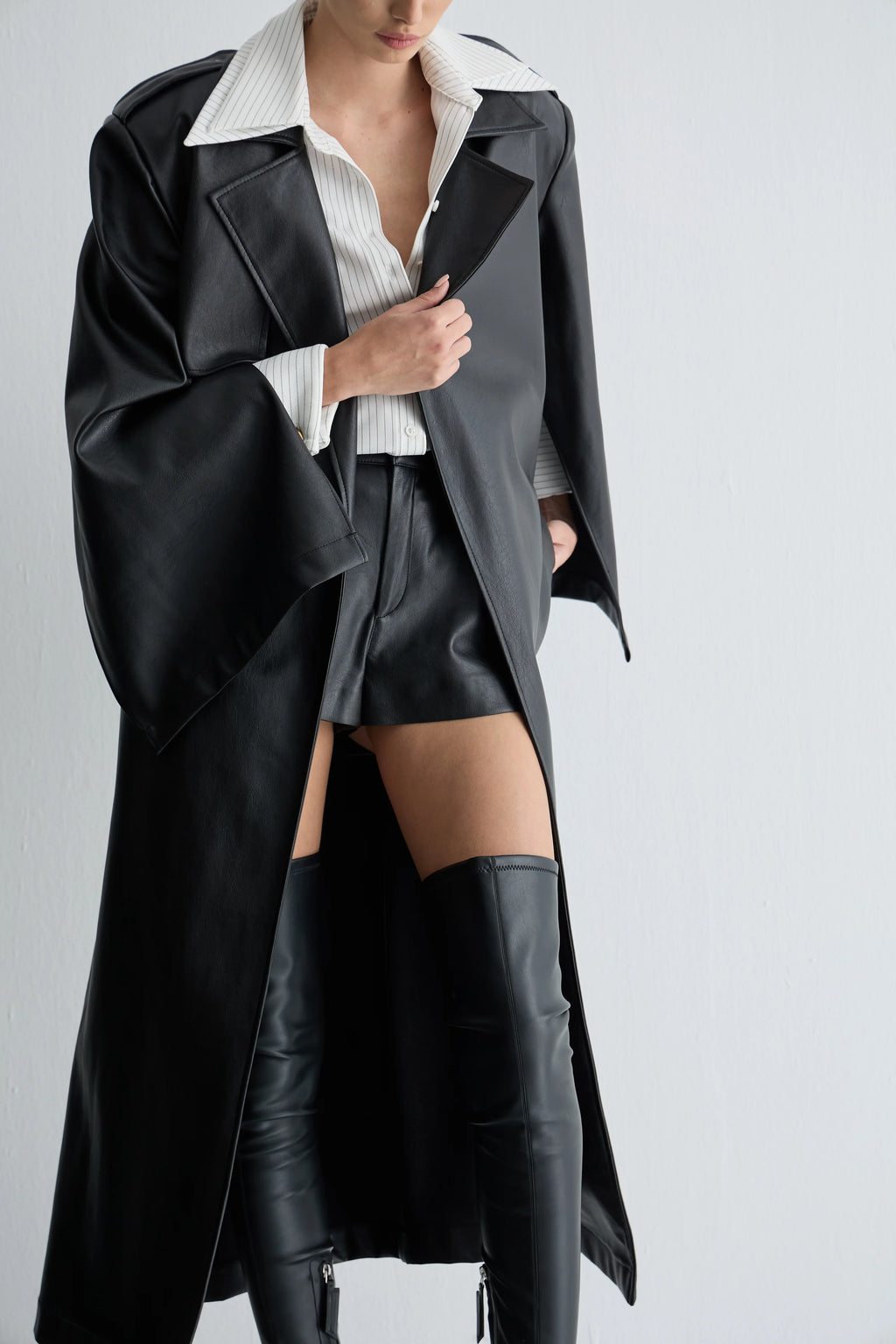 Gaia n Uranos Oversize Deri Trençkot