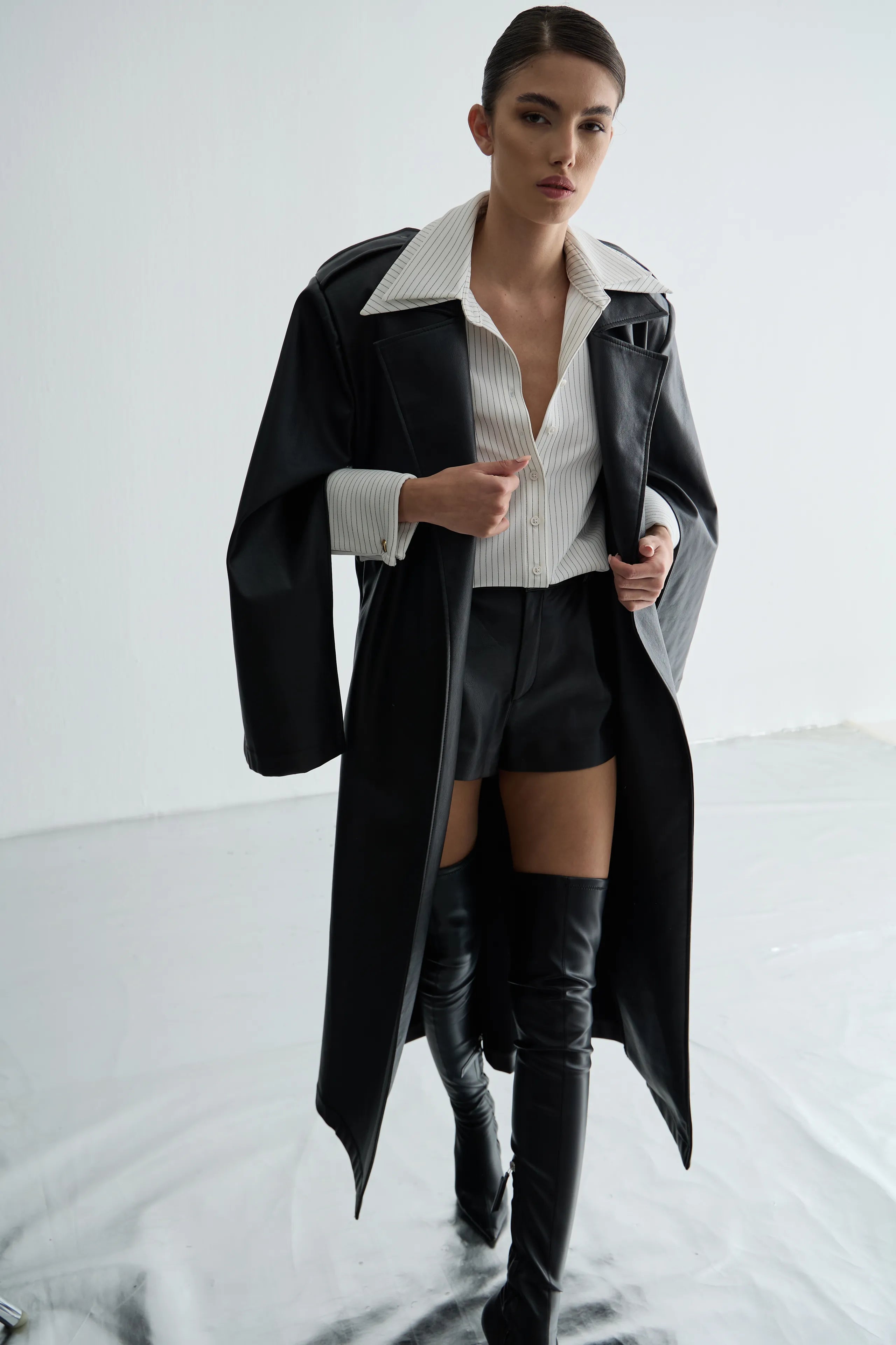 Gaia n Uranos Oversize Deri Trençkot