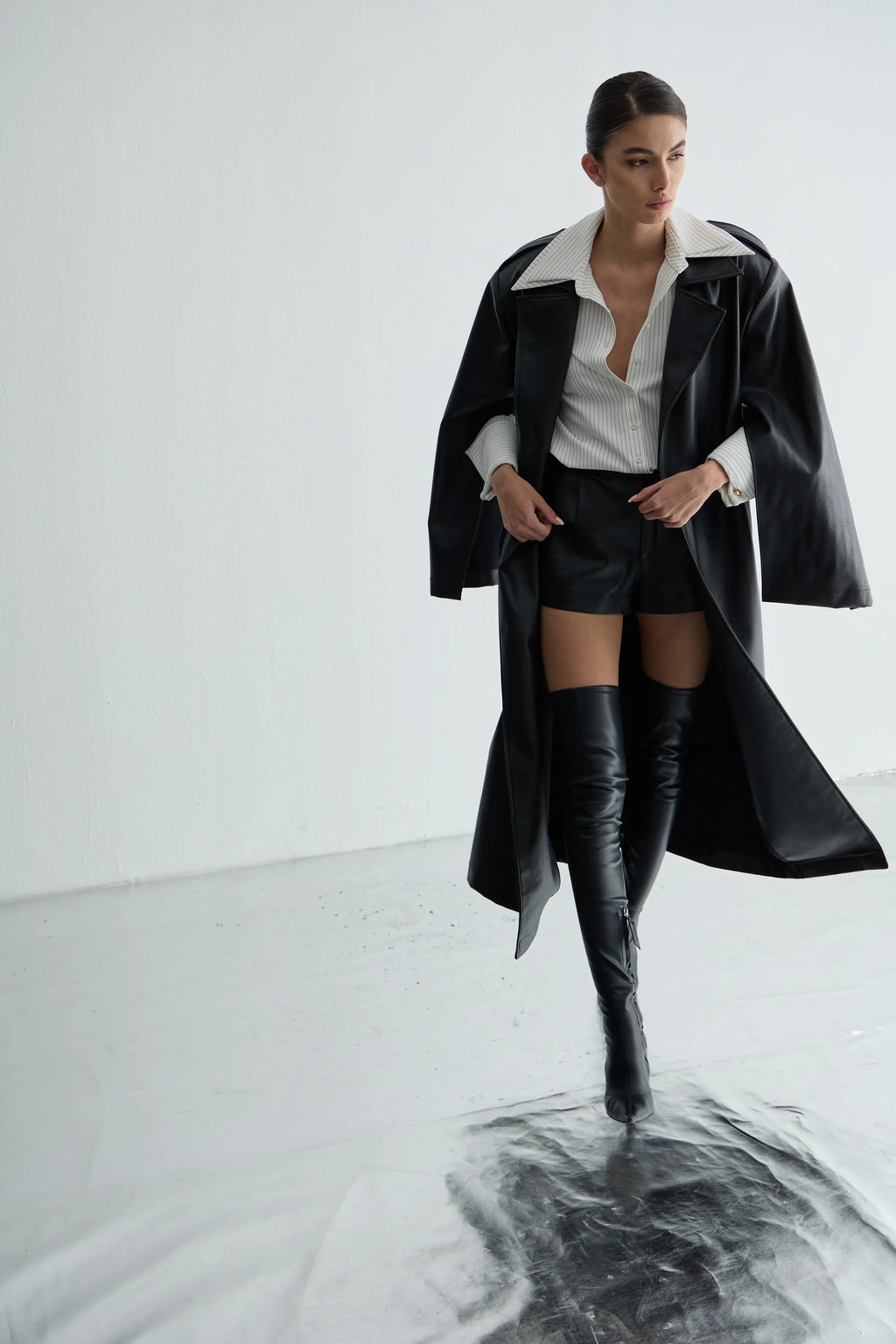 Gaia n Uranos Oversize Deri Trençkot