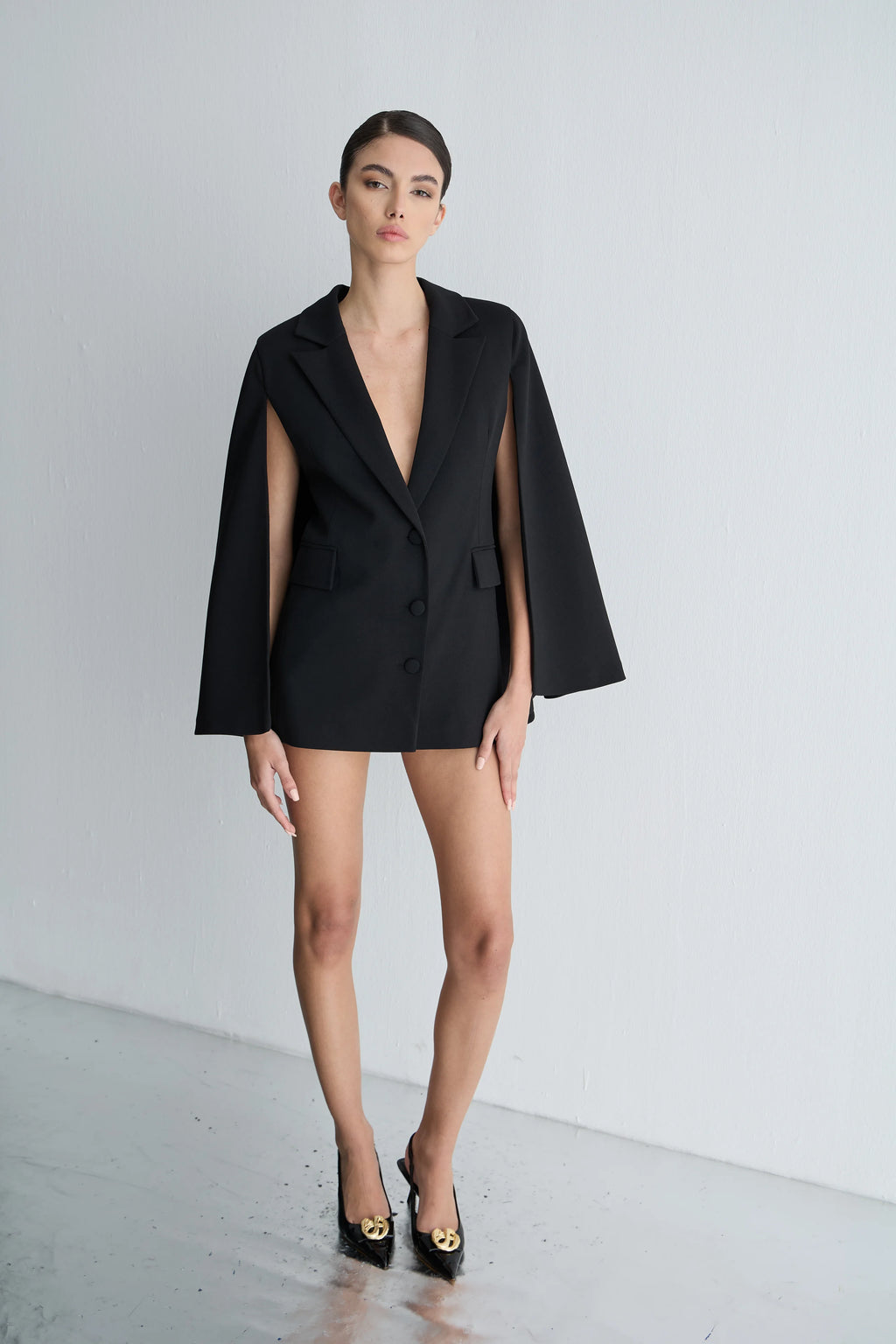 Gaia n Uranos Pelerin Kollu Ceket Elbise