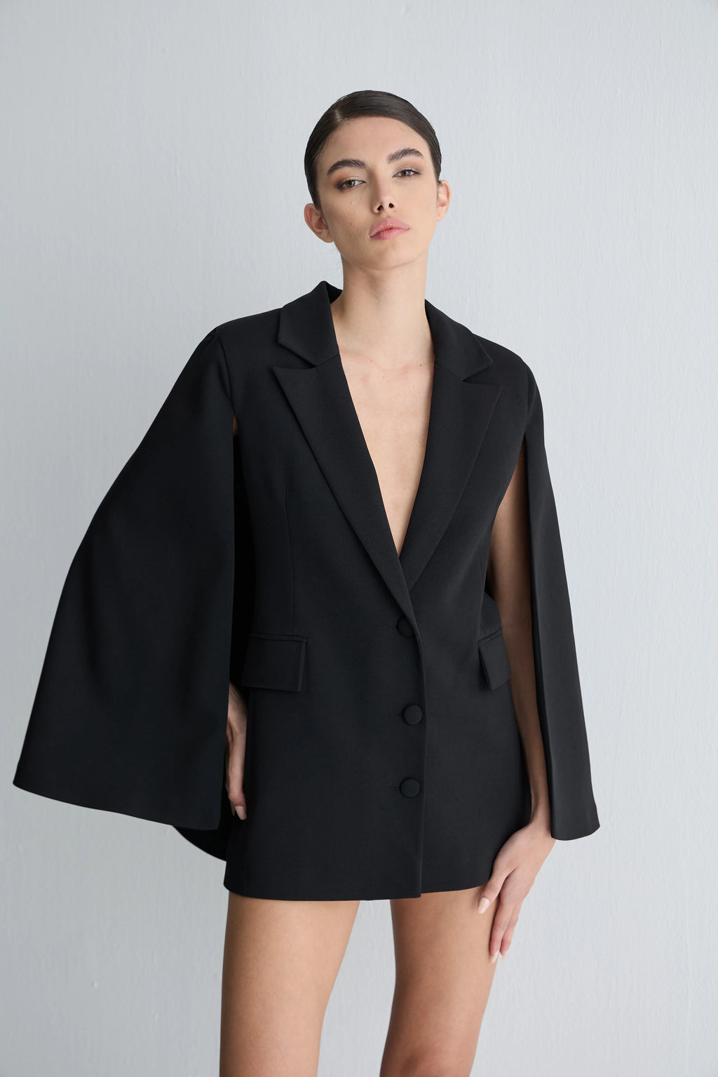 Gaia n Uranos Pelerin Kollu Ceket Elbise