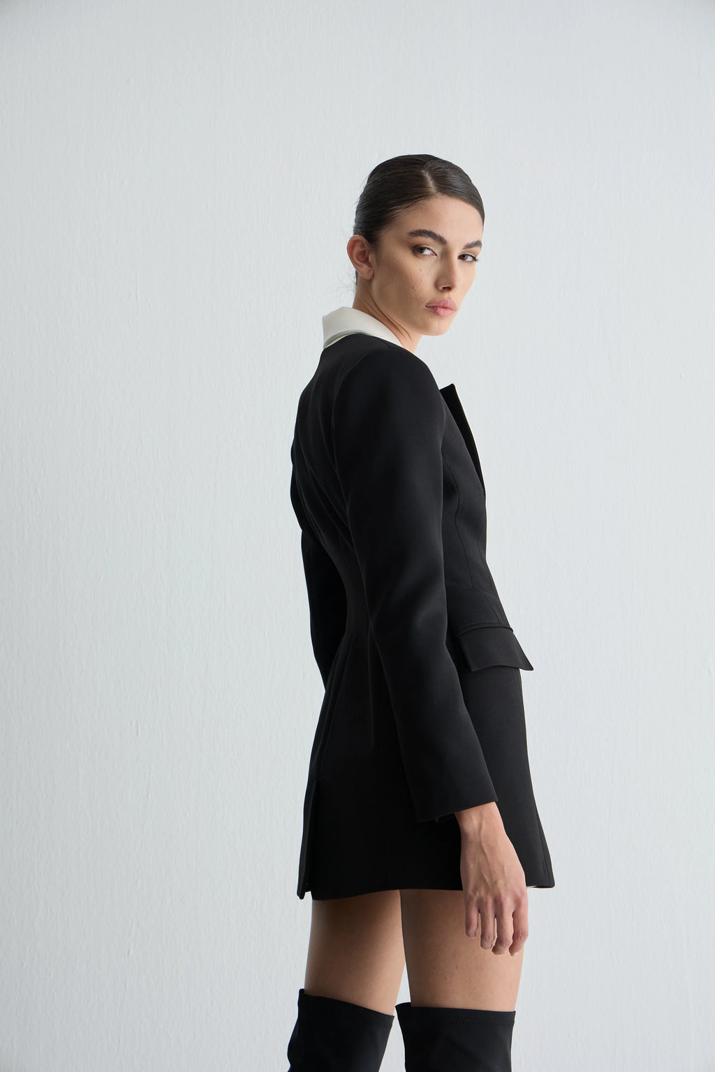 Gaia n Uranos Kontrast Yaka Ceket Elbise