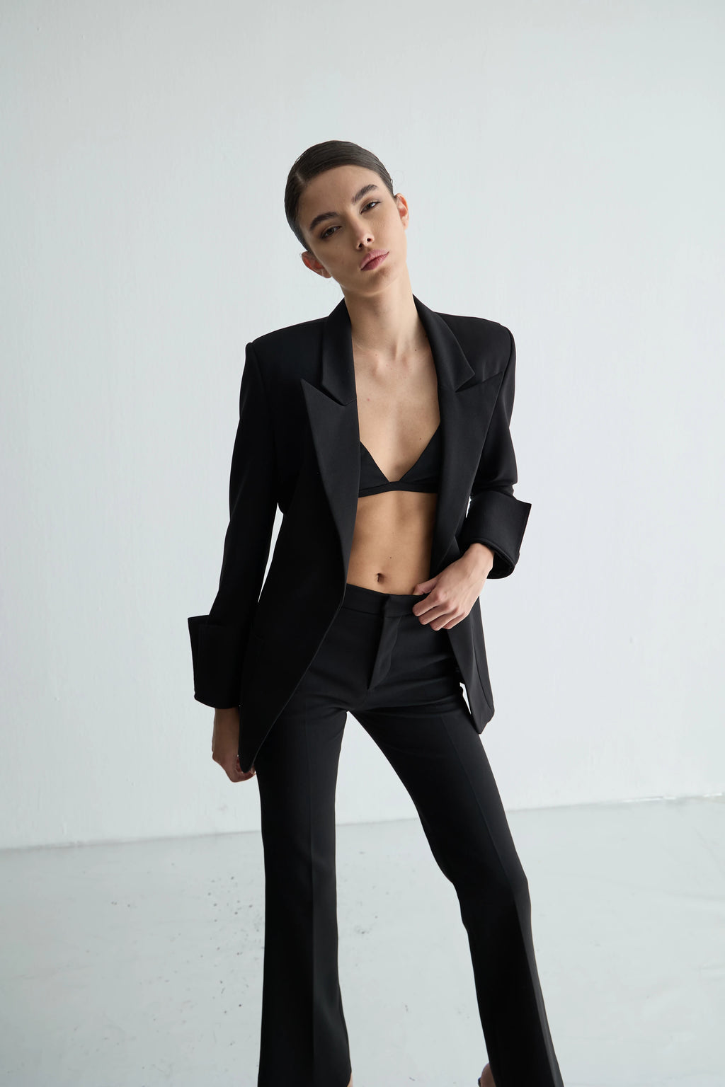 Gaia n Uranos Siyah Klasik Kesim Blazer Ceket