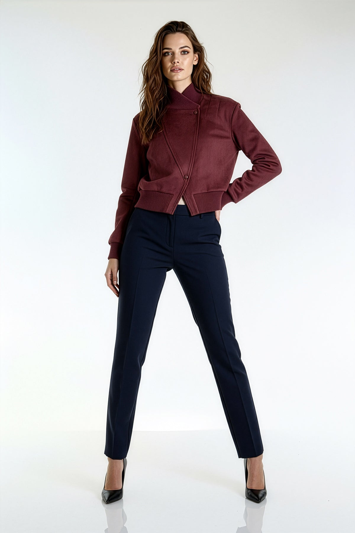 Utopian Örgü Detaylı Asimetrik Ceket