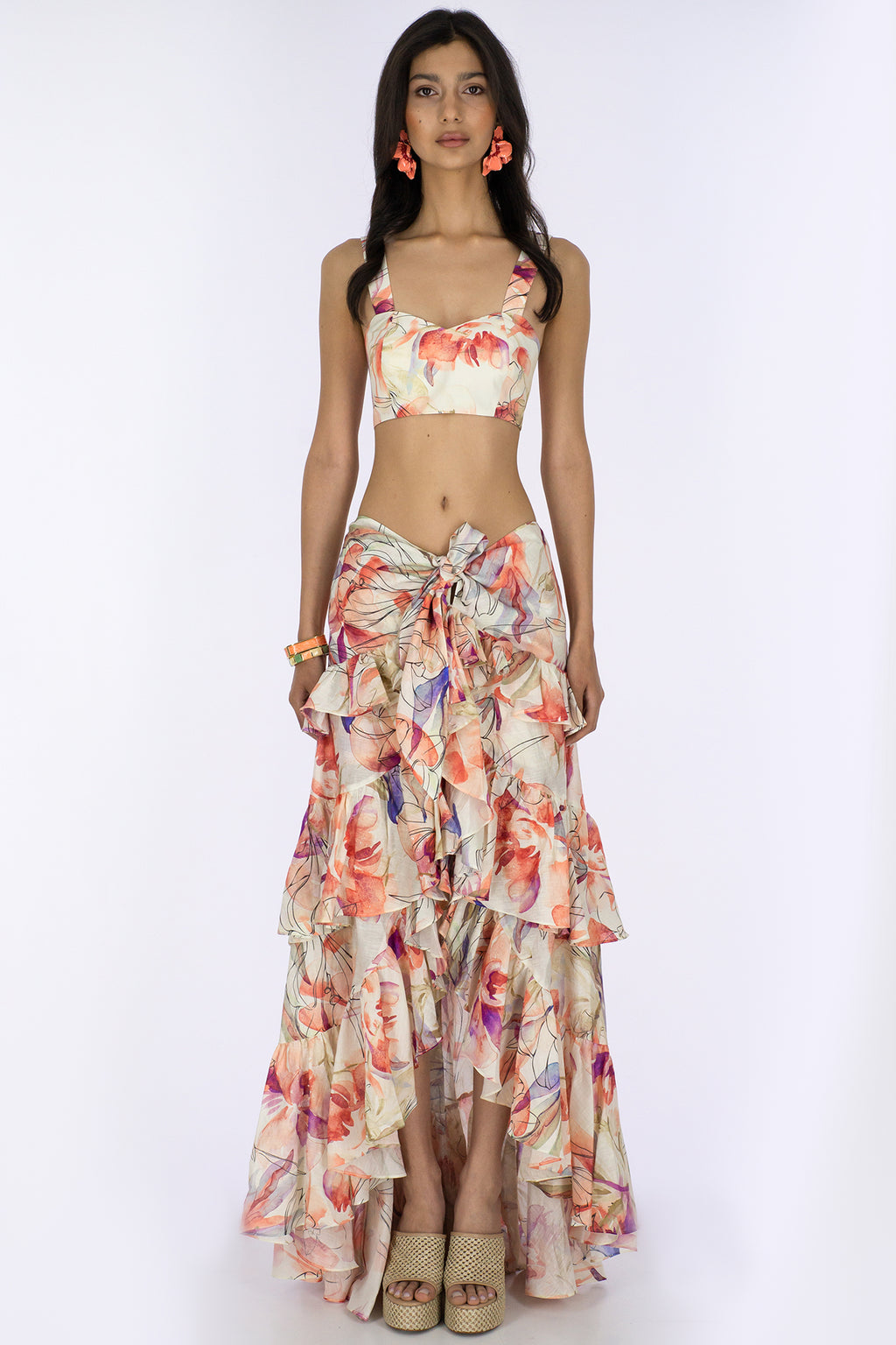 Haleia Linen Bloom Desenli Crop Top