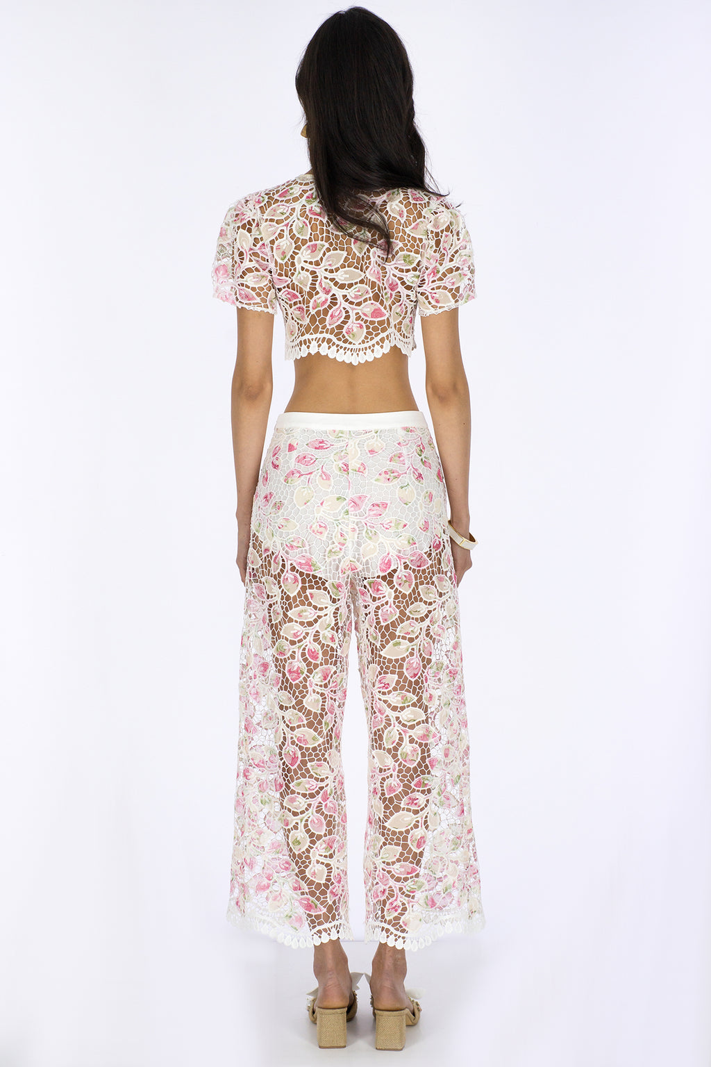Haleia Cotton Candy Dantel Crop Pantolon