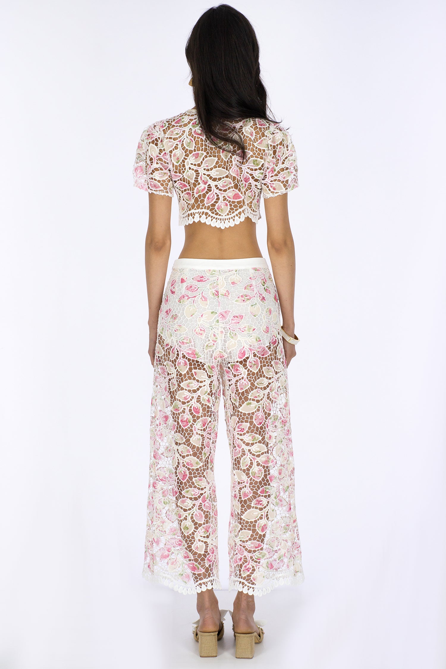 Haleia Cotton Candy Dantel Crop Pantolon