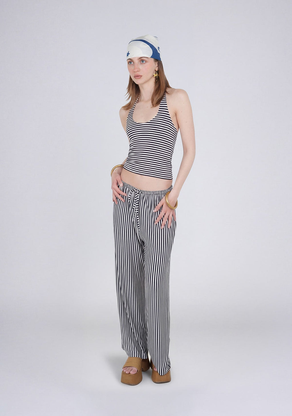Tiny Çizgili Düşük Bel Pantolon görünüm 3