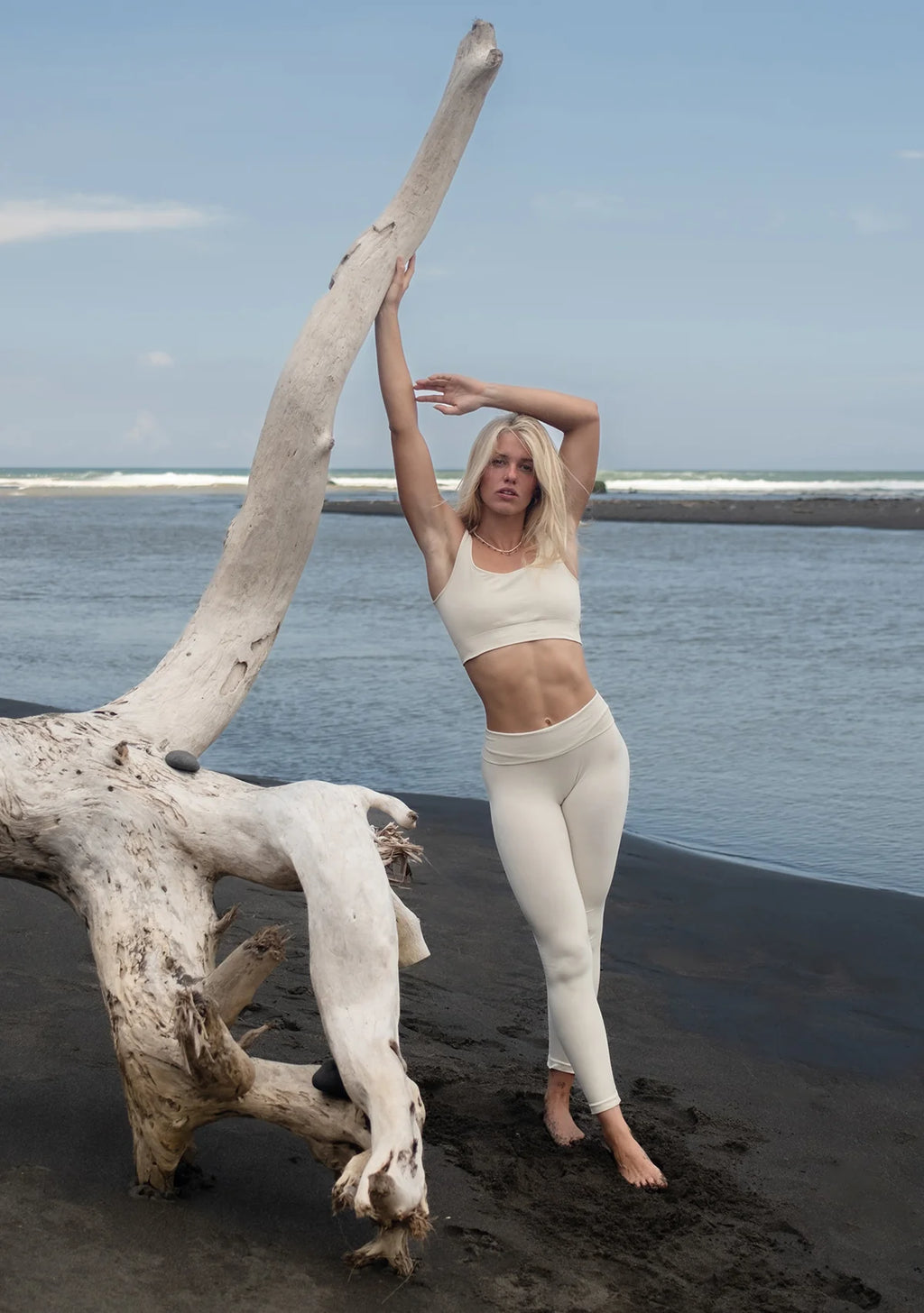 Tiny Kalça Destekli Yüksek Bel Dikişsiz Krem Tayt