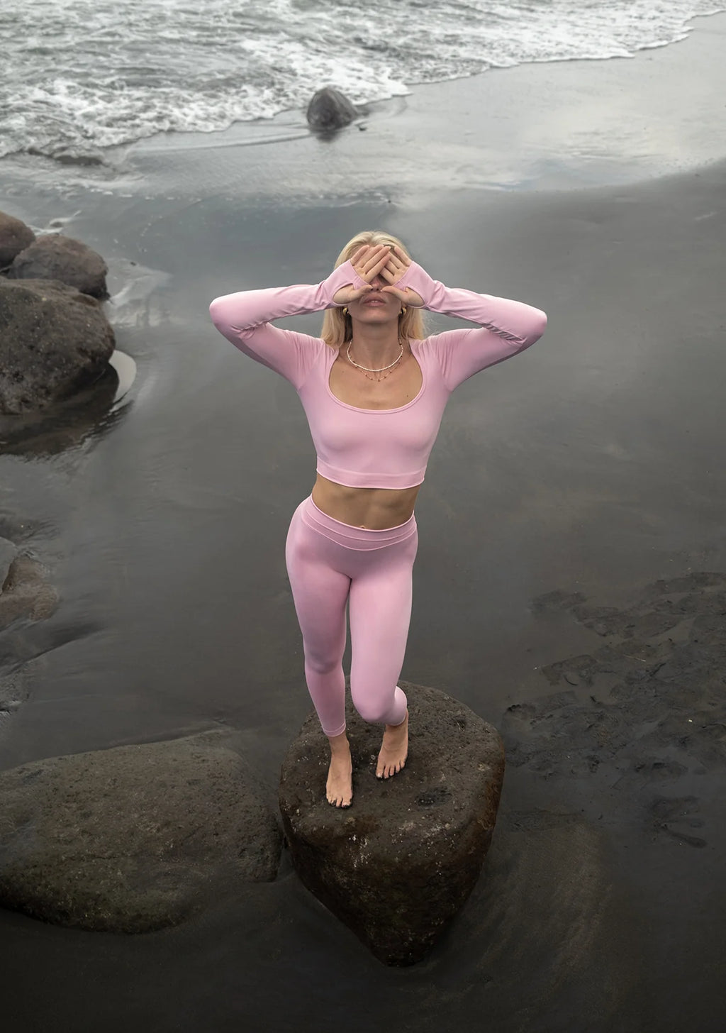 Tiny Dikişsiz Uzun Kollu U Yaka Crop Bluz