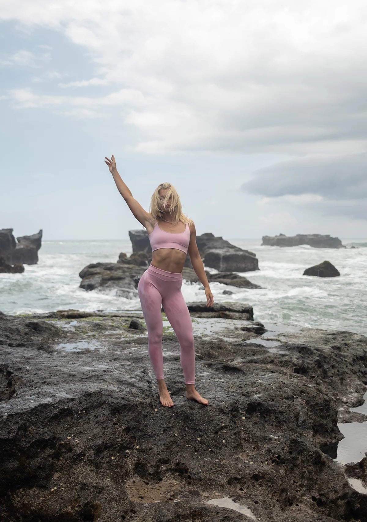 Tiny Kalça Destekli Yüksek Bel Dikişsiz Pembe Tayt