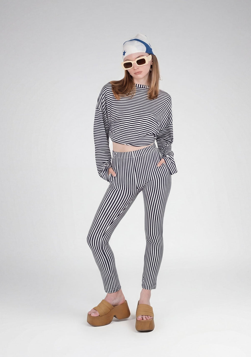 Tiny Çizgili Cepli Tayt görünüm 9