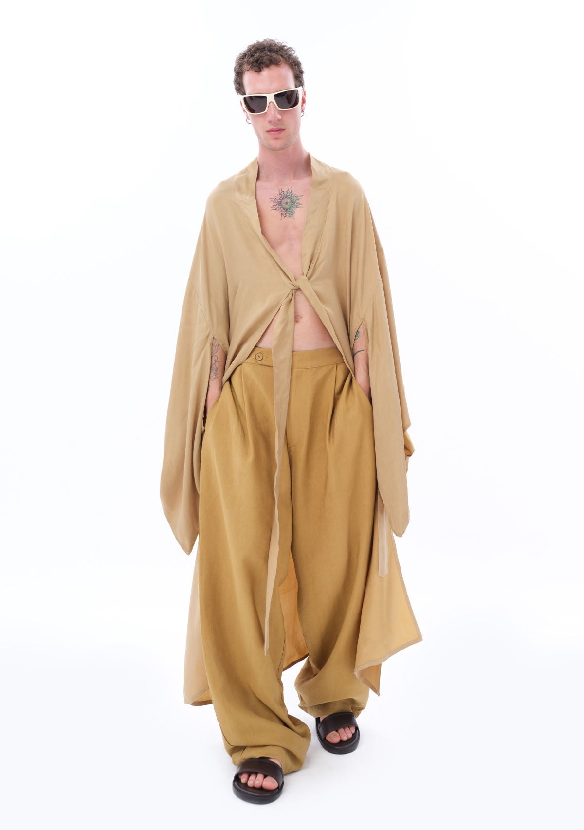 Tiny Açık Yeşil Luxe Tencel™ Kimono görünüm 16