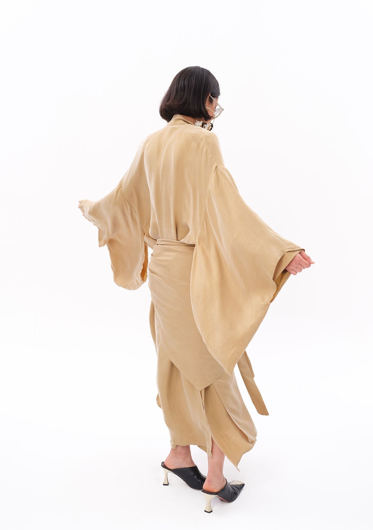 Tiny Açık Yeşil Luxe Tencel™ Kimono görünüm 9