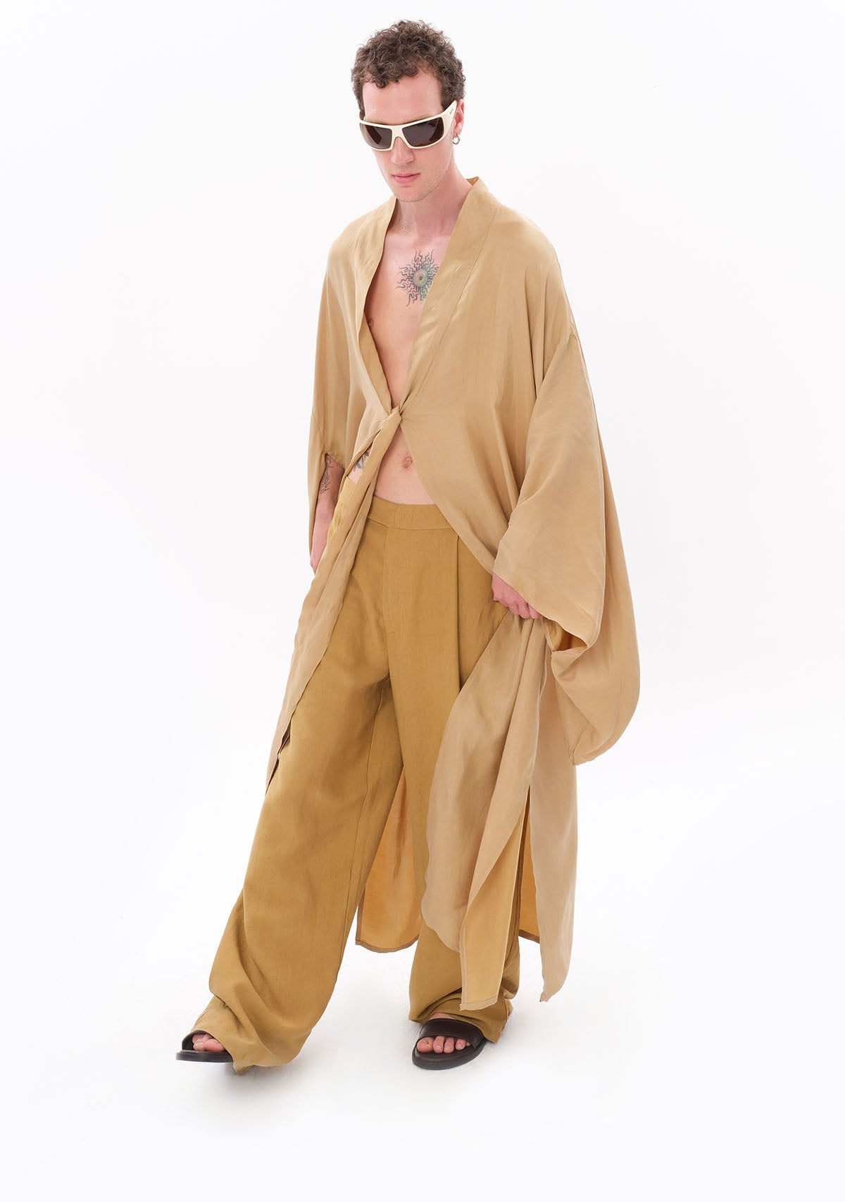 Tiny Açık Yeşil Luxe Tencel™ Kimono görünüm 14