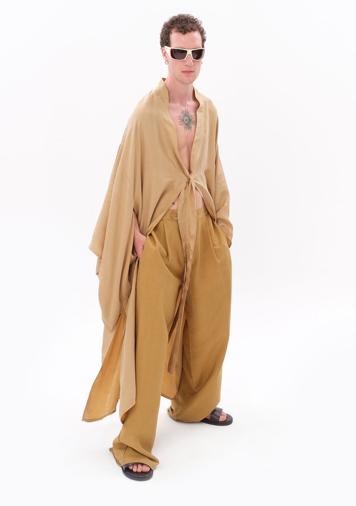 Tiny Açık Yeşil Luxe Tencel™ Kimono görünüm 13