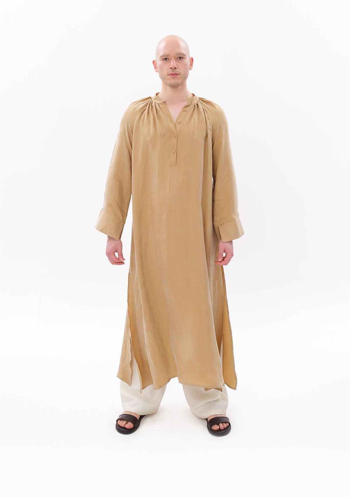 Tiny Bej Luxe Tencel™ Reglan Kol Elbise görünüm 10