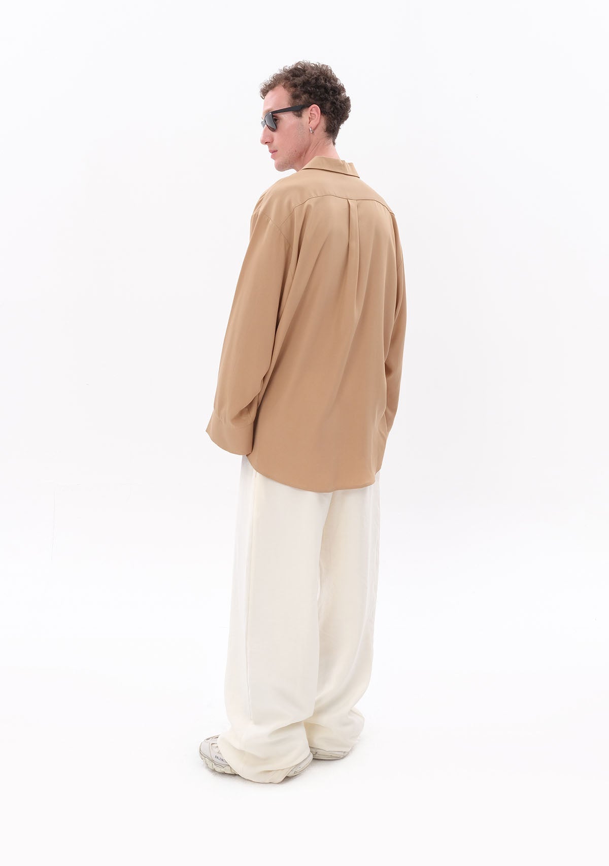 Tiny Bej Tencel™ Oversize Gömlek görünüm 8