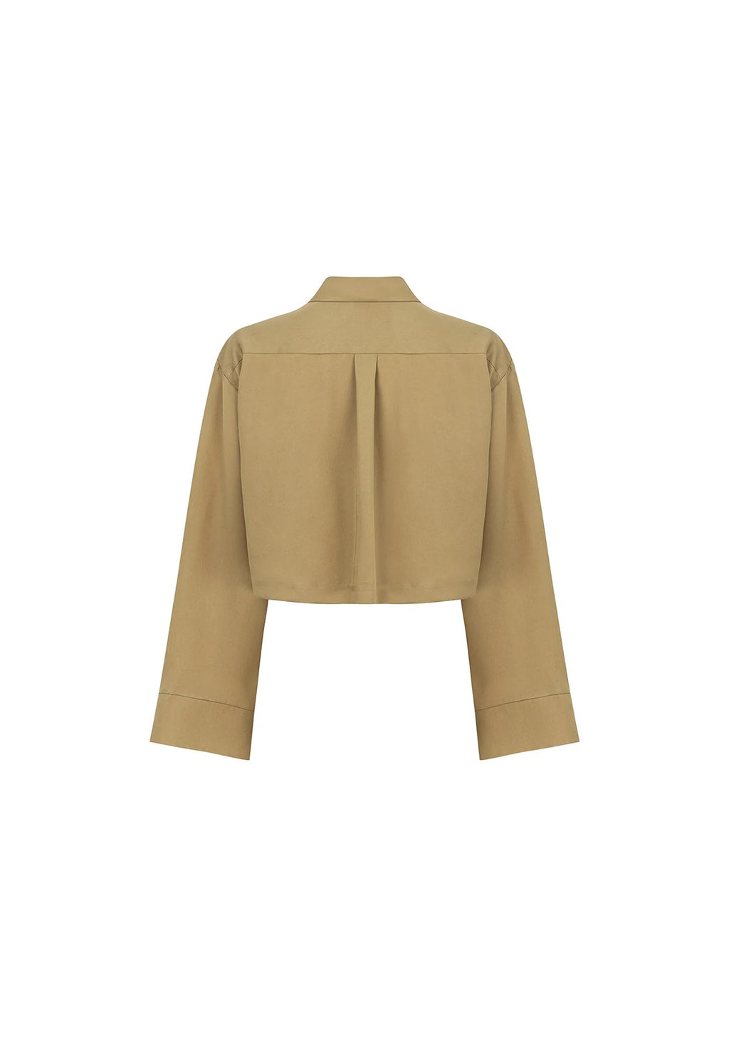 Tiny Bej Tencel™ Oversize Crop Gömlek görünüm 9