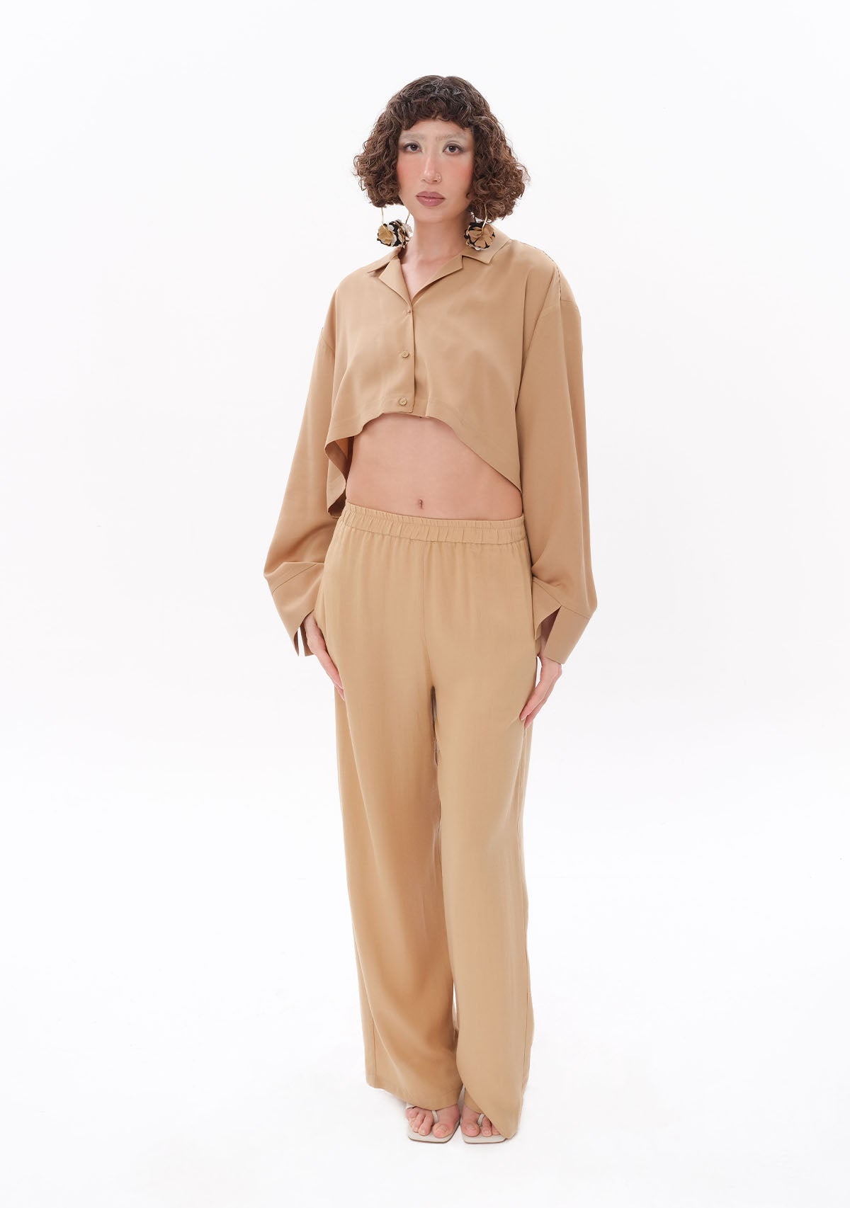Tiny Bej Tencel™ Beli Lastikli Pantolon ana görünüm