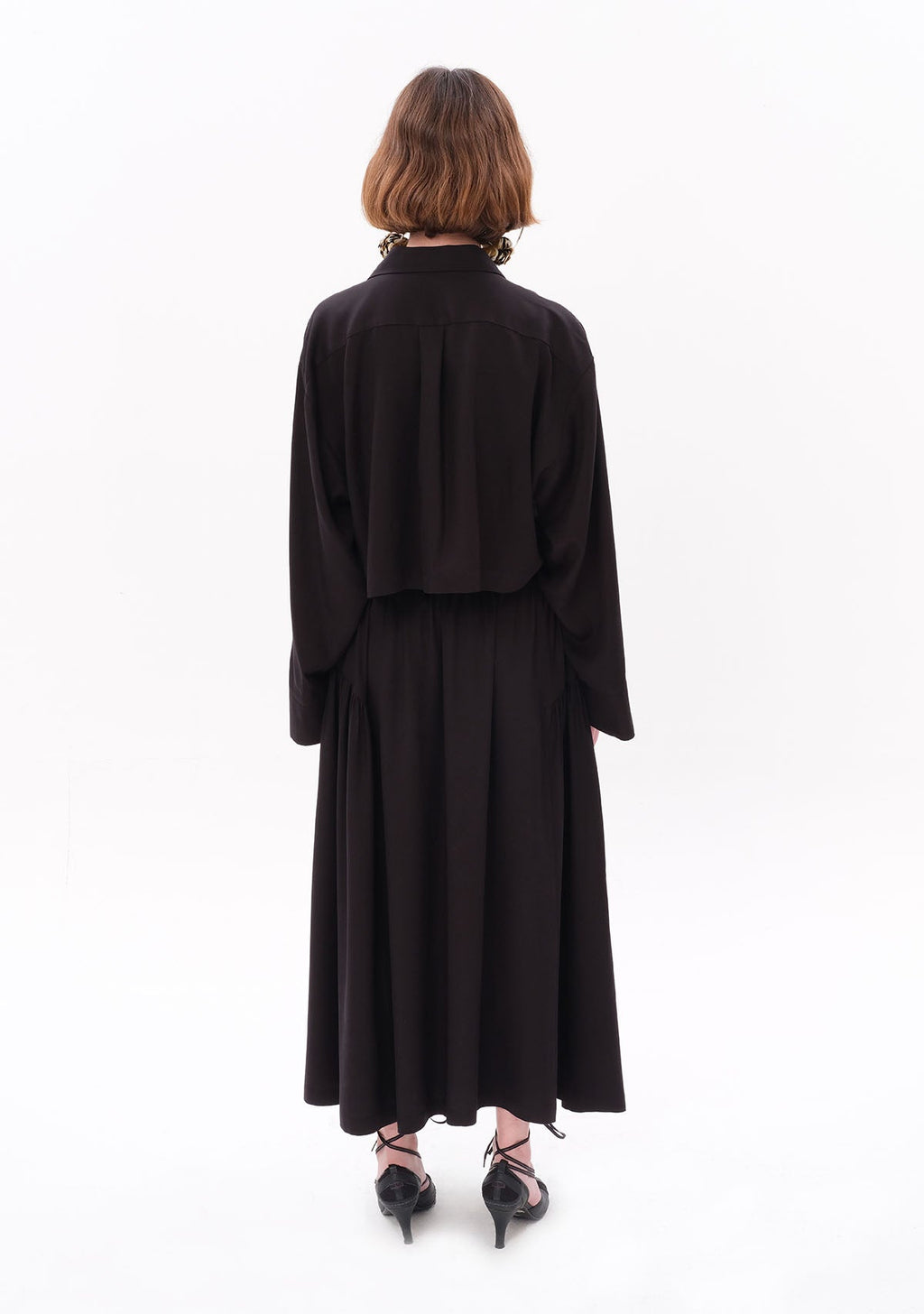 Tiny Siyah Tencel™ Oversize Crop Gömlek görünüm 2