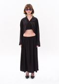 Tiny Siyah Tencel™ Oversize Crop Gömlek ana görünüm