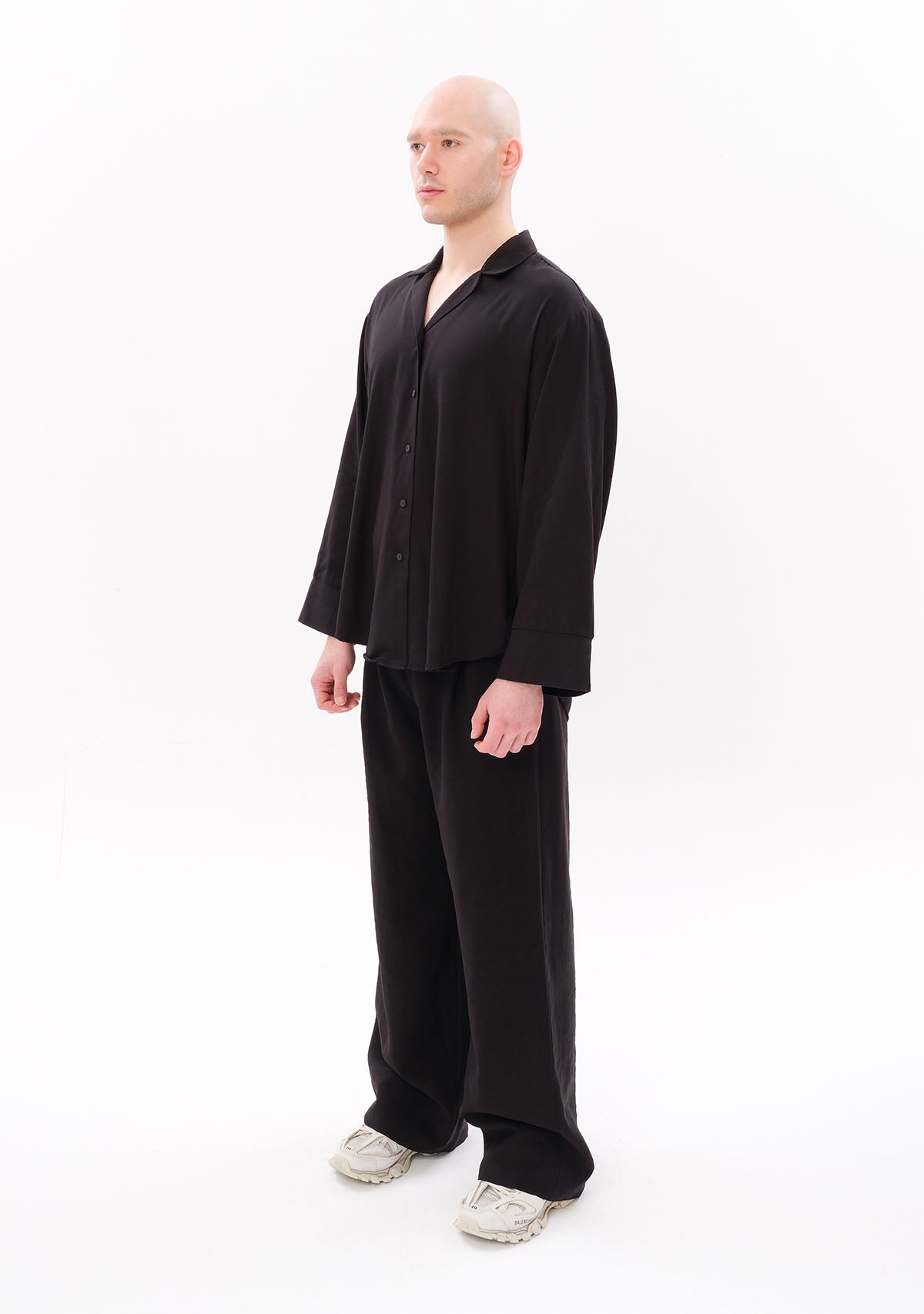 Tiny Siyah Tencel™ Oversize Gömlek görünüm 11