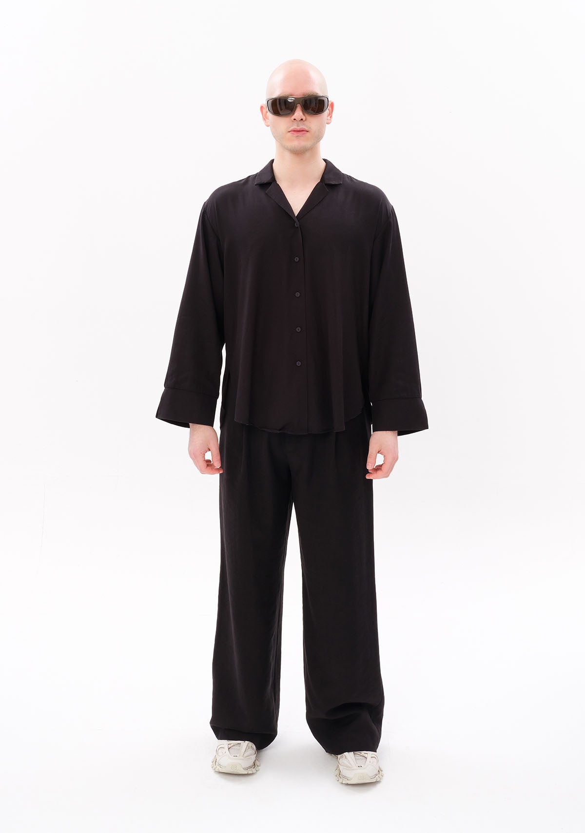 Tiny Siyah Tencel™ Oversize Gömlek görünüm 3