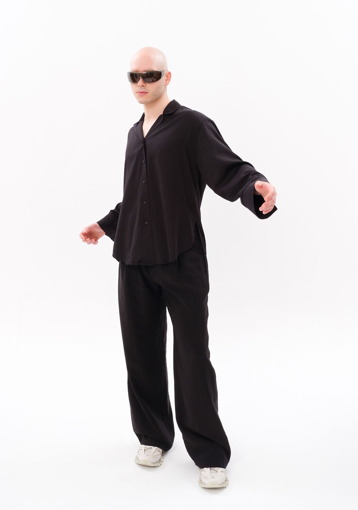 Tiny Siyah Tencel™ Oversize Gömlek görünüm 5