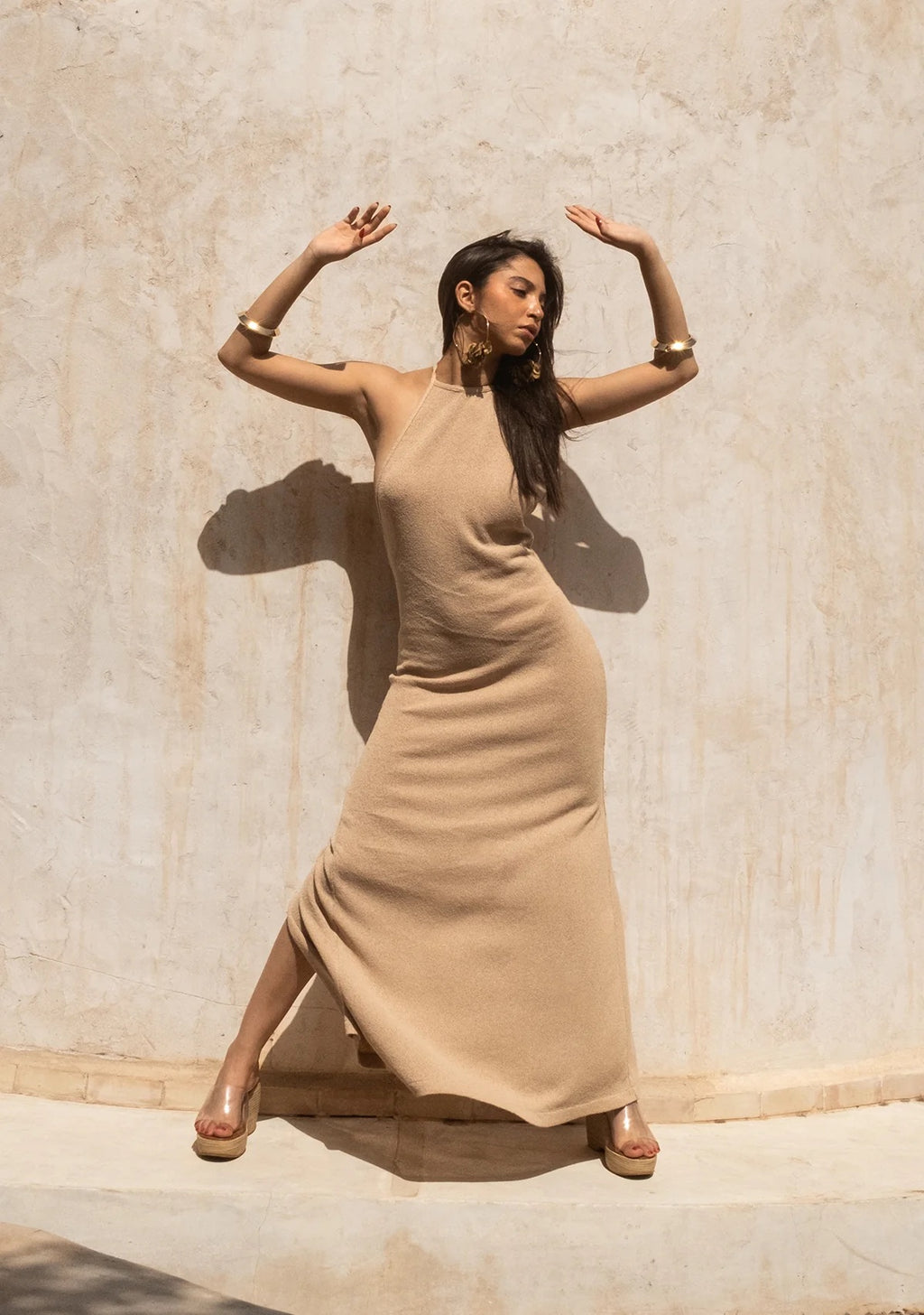 Tiny Halter Yaka Triko Elbise