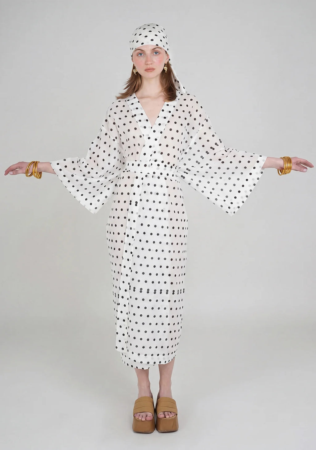 Tiny Desenli Saf Pamuk Kimono