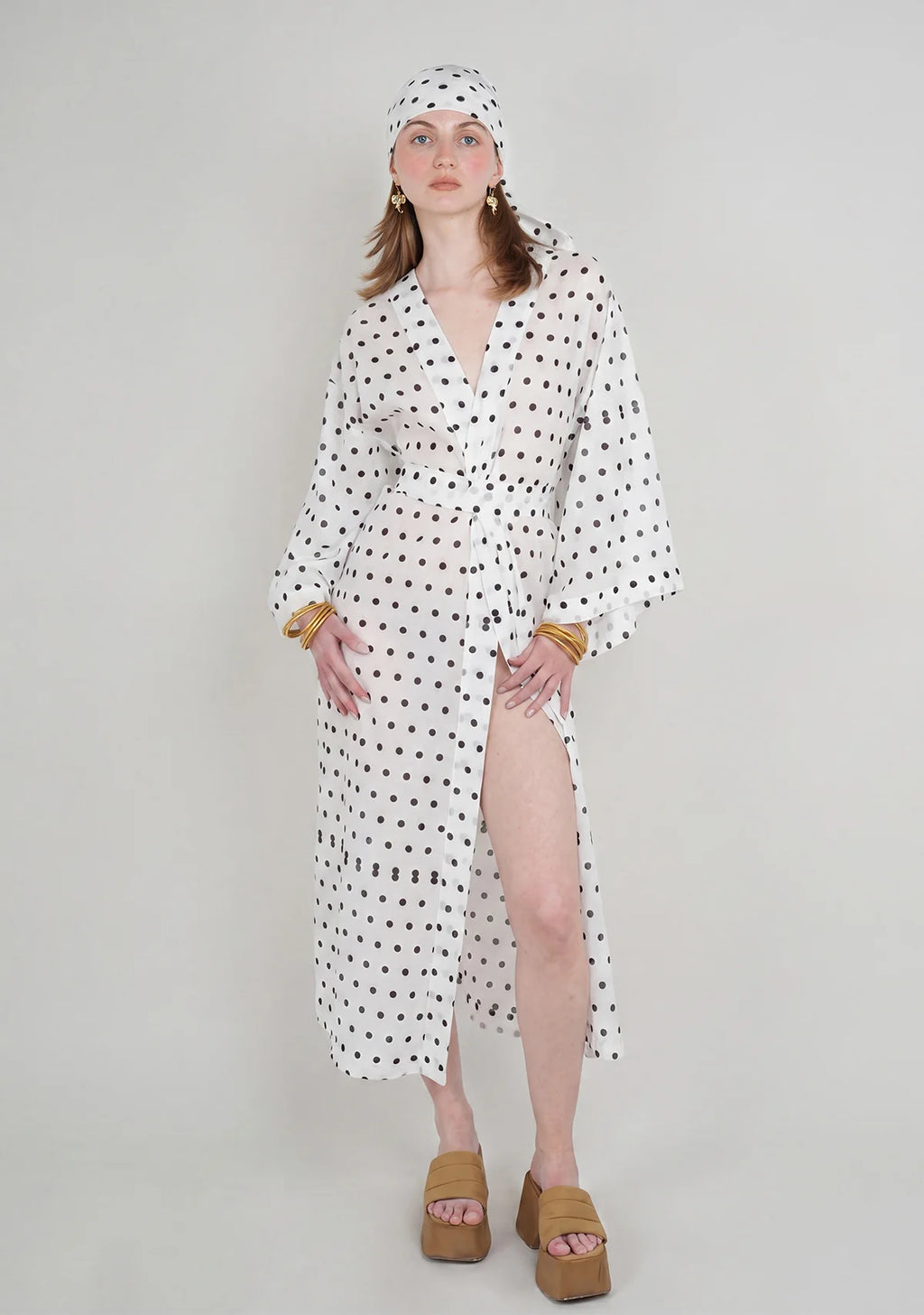 Tiny Desenli Saf Pamuk Kimono