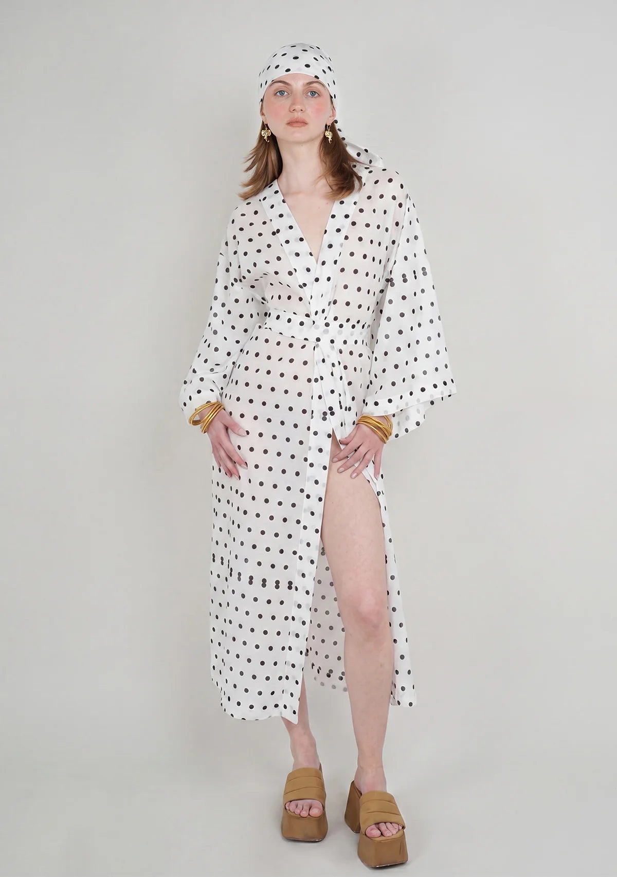 Tiny Desenli Saf Pamuk Kimono