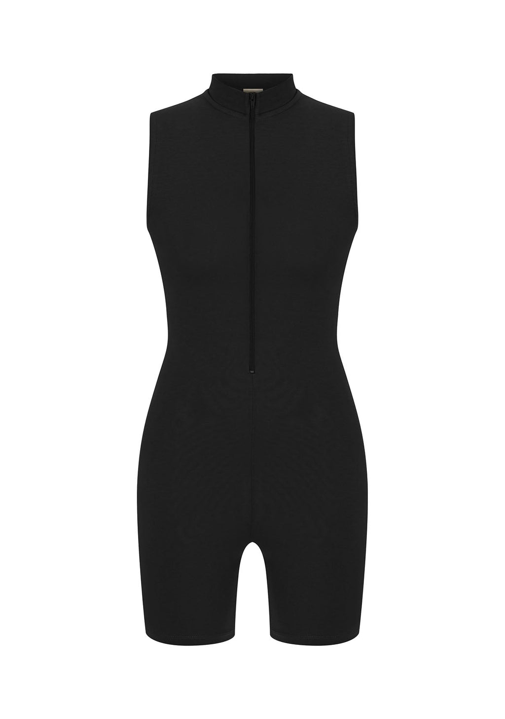 Tiny Siyah Önden Fermuarlı Şort Bodysuit görünüm 8
