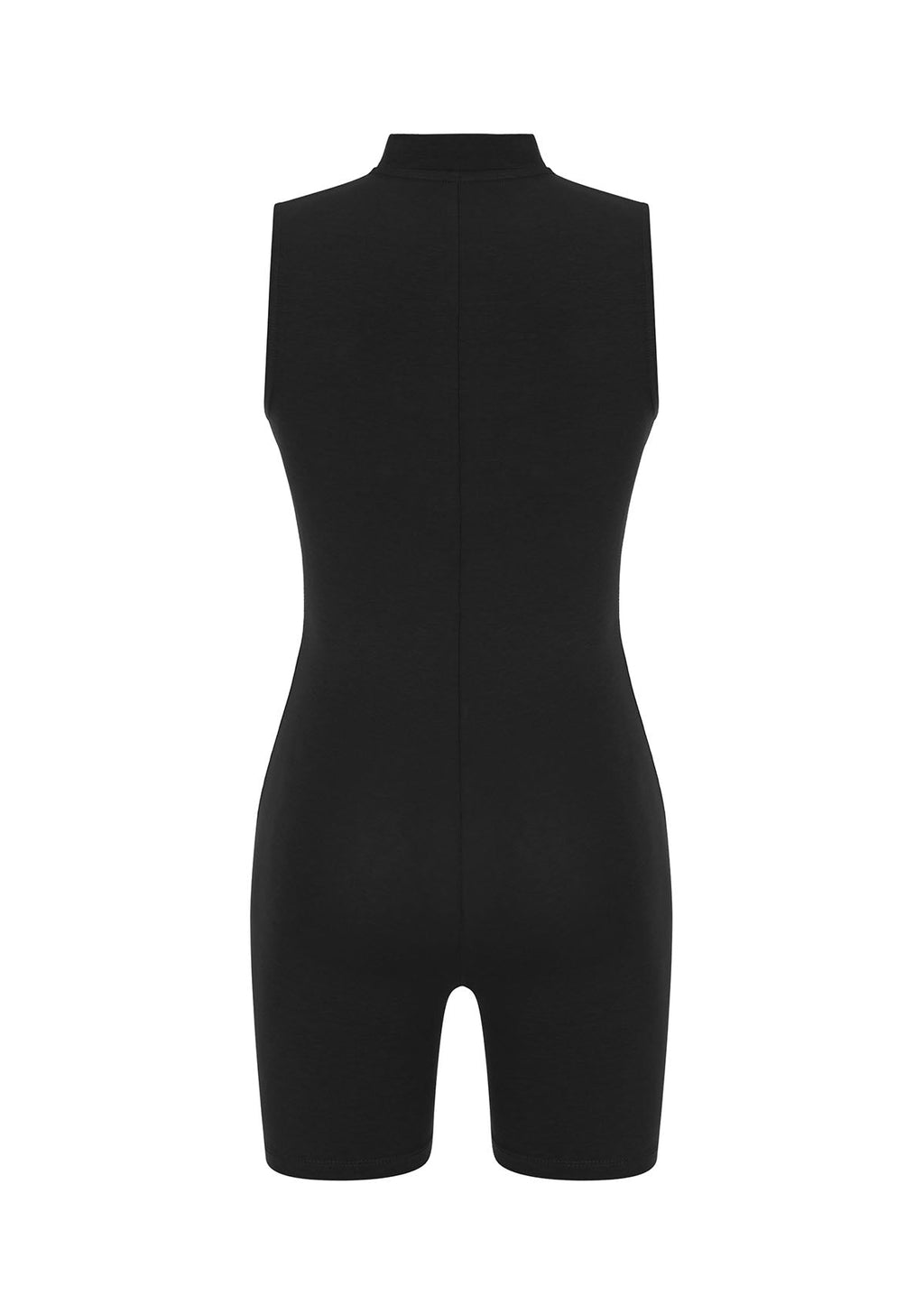 Tiny Siyah Önden Fermuarlı Şort Bodysuit görünüm 9