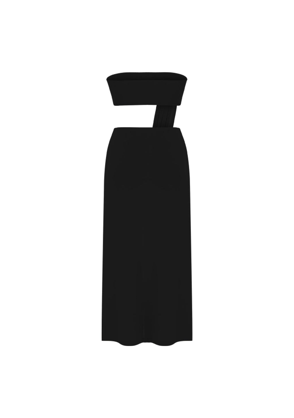 Tiny Siyah Z Detaylı Uzun Straplez Elbise görünüm 9