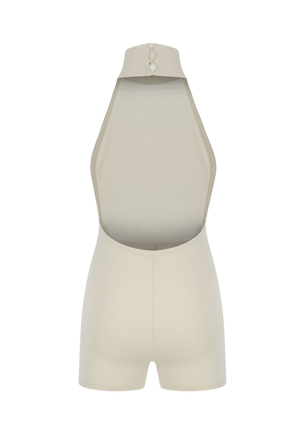 Tiny Krem Boğazlı Sırt Dekolteli Şort Bodysuit görünüm 11