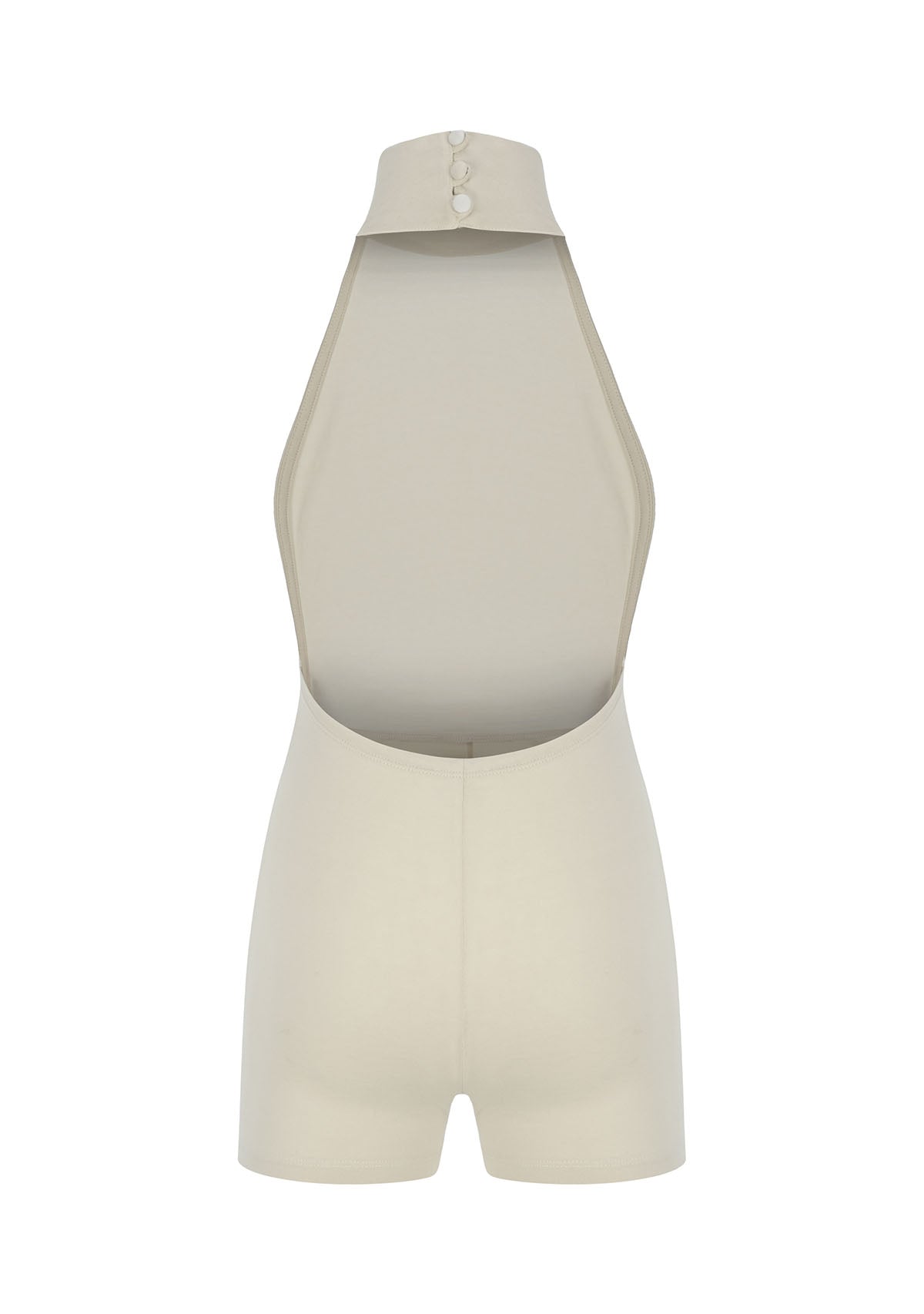 Tiny Krem Boğazlı Sırt Dekolteli Şort Bodysuit görünüm 11