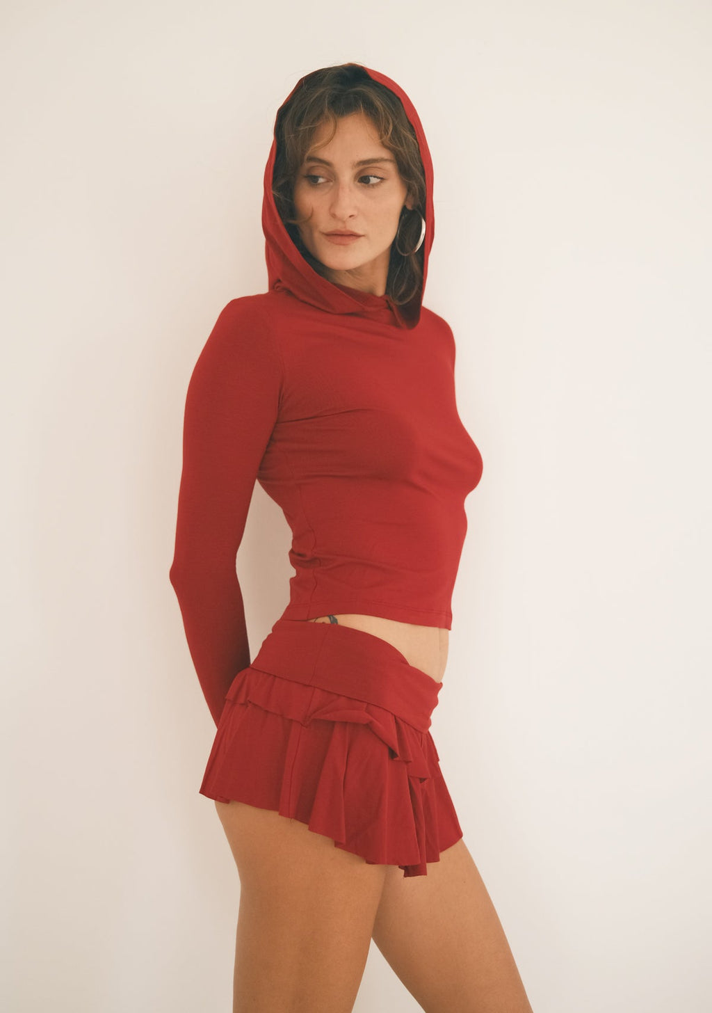 Tiny Bordo Kapüşonlu Uzun Kollu Bluz - Görsel 8