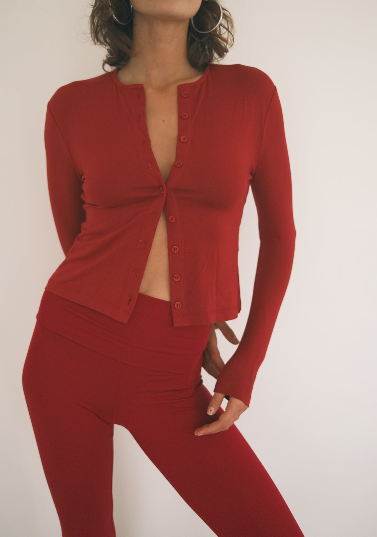 Tiny Bordo Düğmeli Uzun Kollu Hırka - Görsel 7
