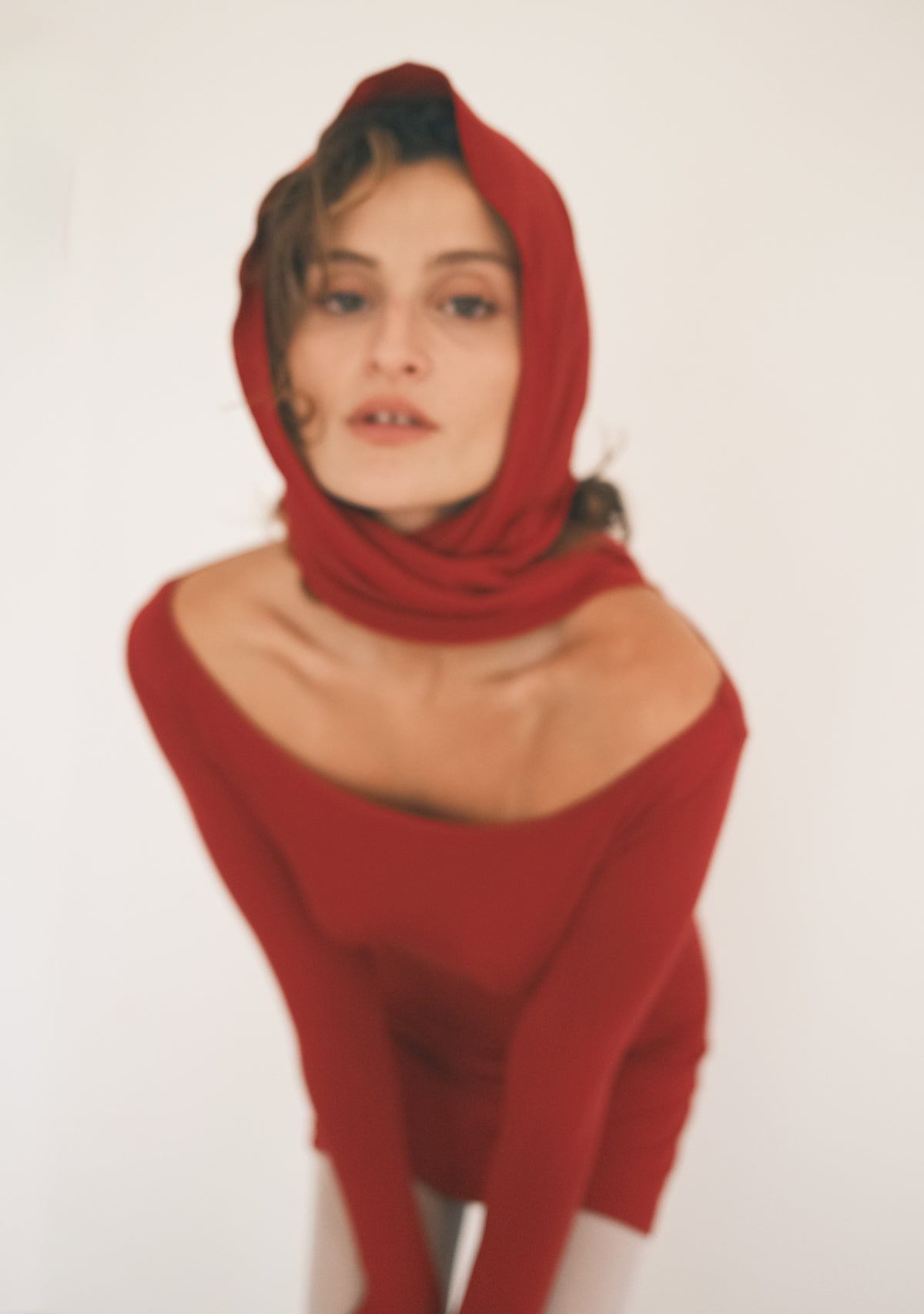 Tiny Bordo Esnek Uzun Şal - Görsel 8