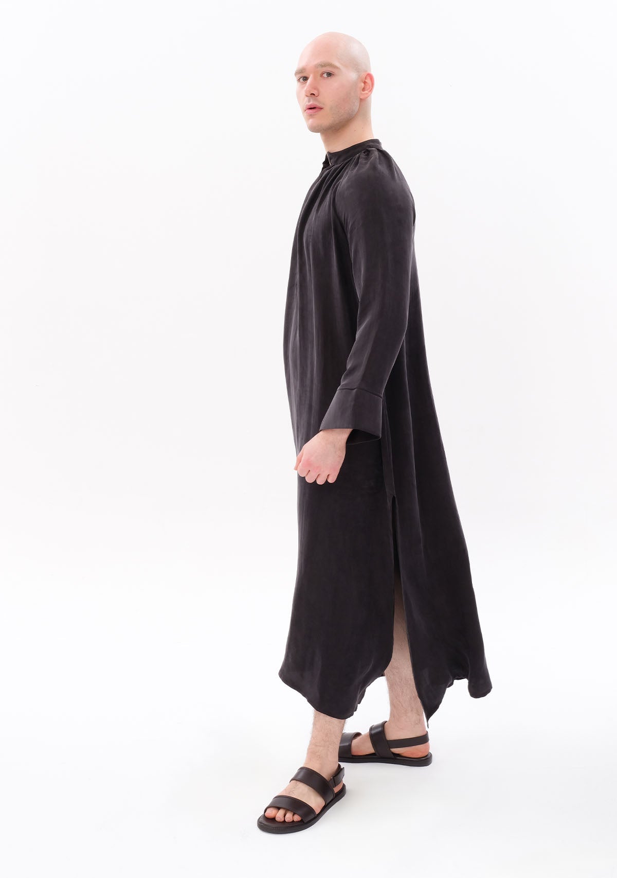 Tiny Antrasit Luxe Tencel™ Reglan Kol Elbise görünüm 5