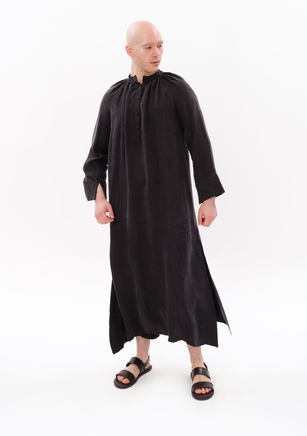Tiny Antrasit Luxe Tencel™ Reglan Kol Elbise görünüm 10